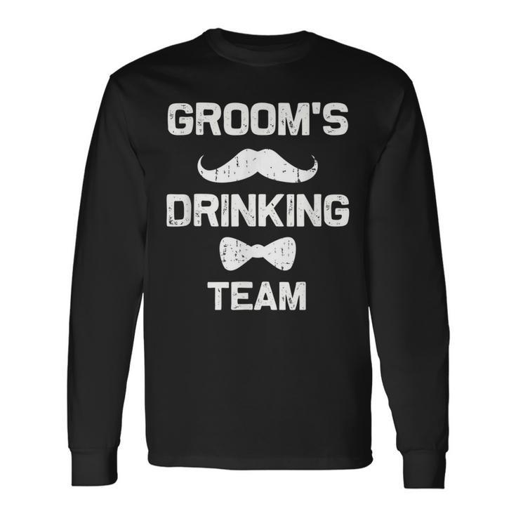Grooms Drinking Team Bachelor Party Squad Crew Long Sleeve T-Shirt