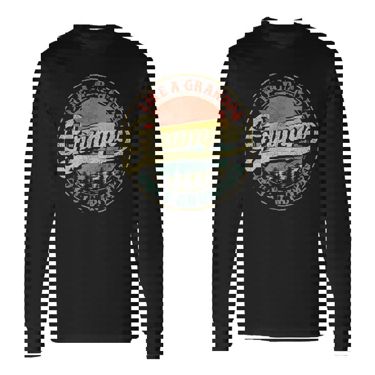 Grumpa Like A Grandpa Only Grumpier Retro Grumpa Definition Long Sleeve T-Shirt T-Shirt