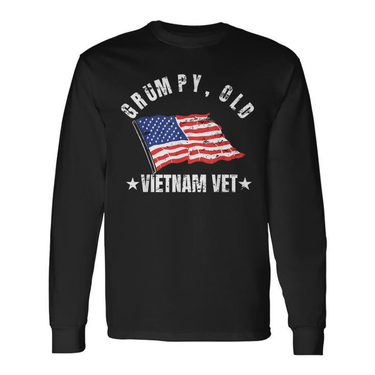 Grumpy Old Vietnam Vet Us Military Vetearan Men Women Long Sleeve T-shirt Graphic Print Unisex Gifts ideas