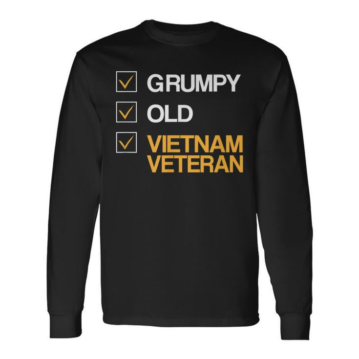 Grumpy Old Vietnam Veteran American Veteran Grandpa Long Sleeve T-Shirt T-Shirt
