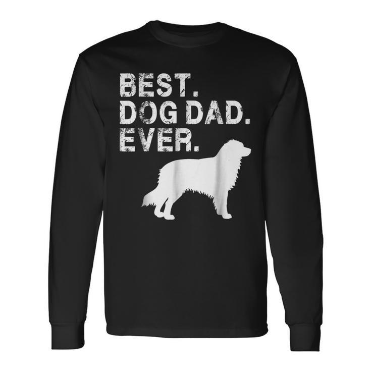 Grunge Best Dog Dad Ever Aussie With Dog Silhouette Long Sleeve T-Shirt T-Shirt