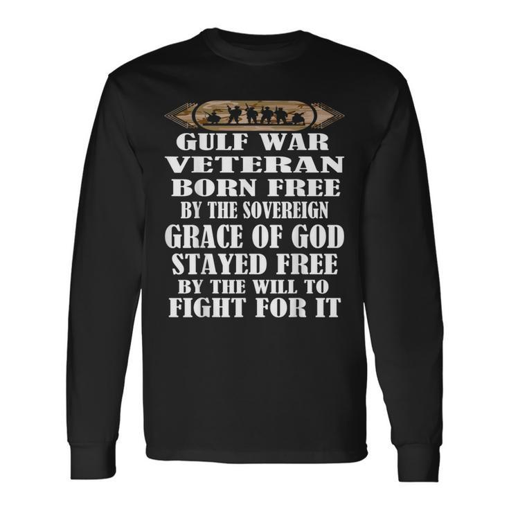 Gulf War VeteranDesert Storm Desert Shield Veteran Men Women Long Sleeve T-shirt Graphic Print Unisex Gifts ideas