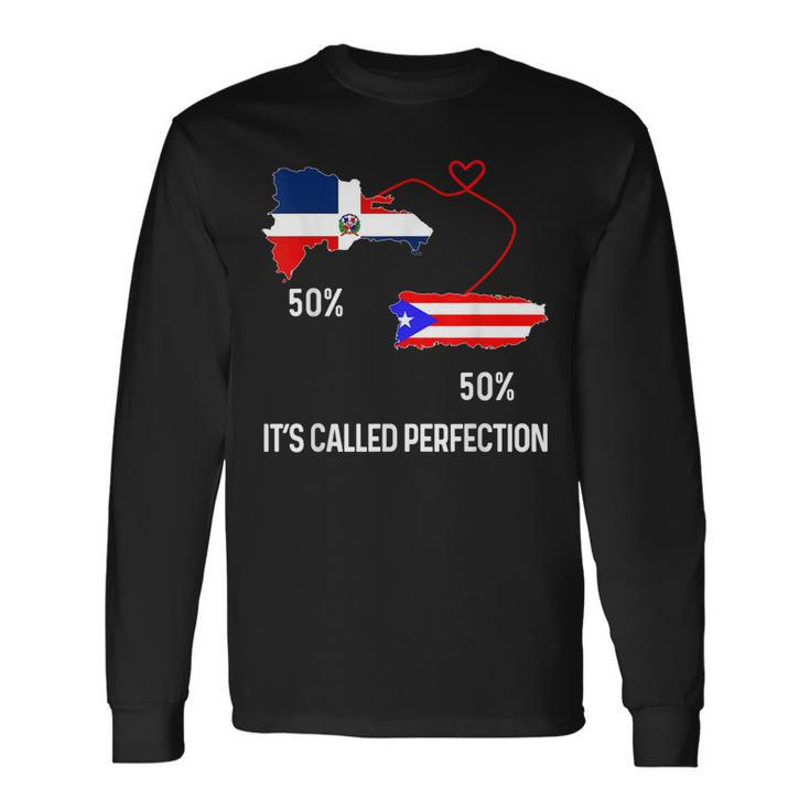 Half Puerto Rican Half Dominican Flag Map Combined Pr Rd Long Sleeve T-Shirt Gifts ideas