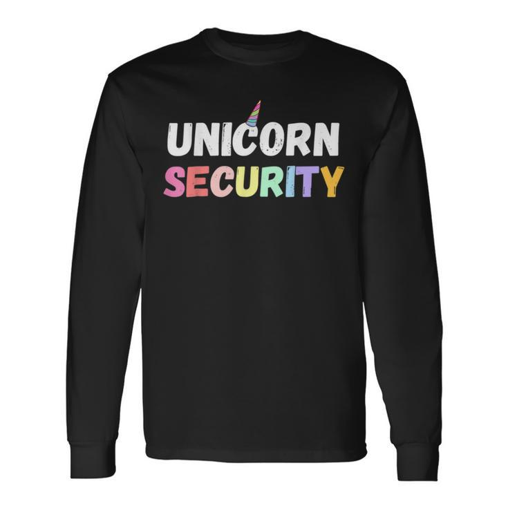 Halloween Mother Daughter Costume Unicorn Security Dad Mom Long Sleeve T-Shirt T-Shirt