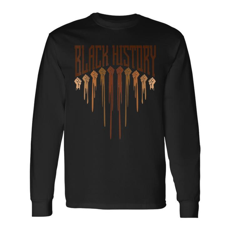 Hand Fist We Are All Human African Pride Black History Month Long Sleeve T-Shirt