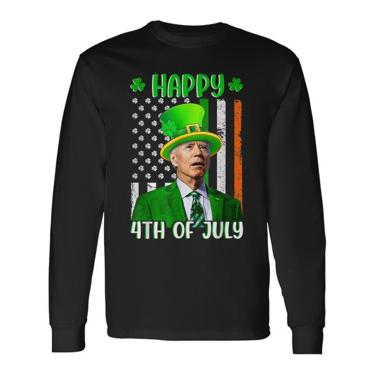 Happy 4Th Of July Joe Biden St Patricks Day Leprechaun Hat V97 Long Sleeve T-Shirt