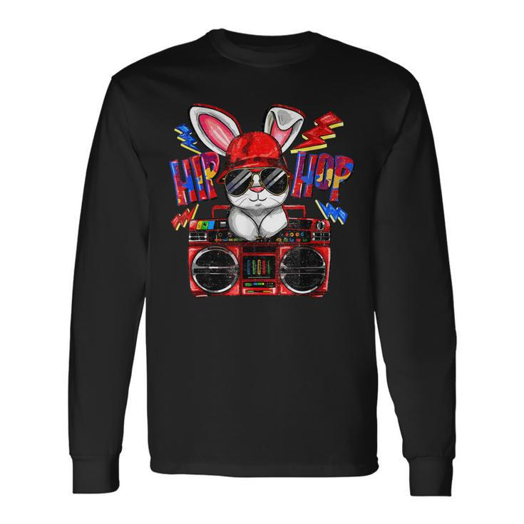 Happy Easter Cool Bunny Hip Hop Baby Boy Toddler Long Sleeve T-Shirt