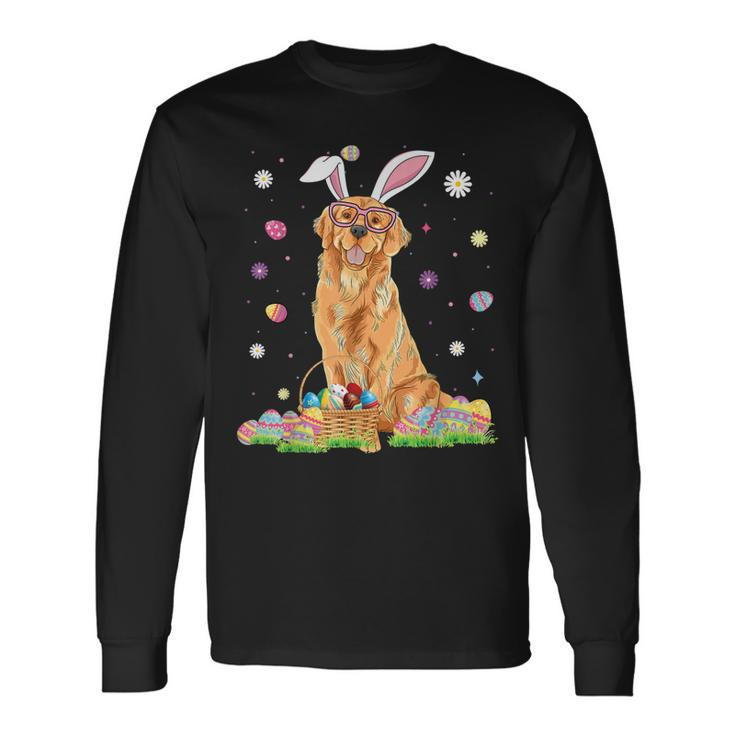 Happy Easter Cute Golden Retriever Bunny Ears Dog Lovers Long Sleeve T-Shirt