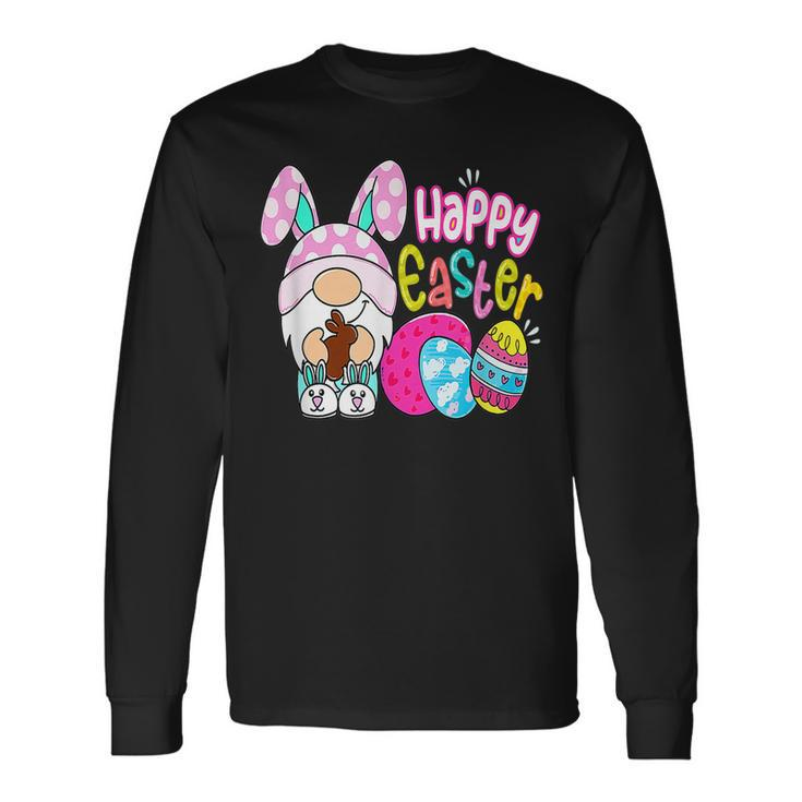 Happy Easter Day Bunny Gnome Hug Easter Eggs Hunting Long Sleeve T-Shirt