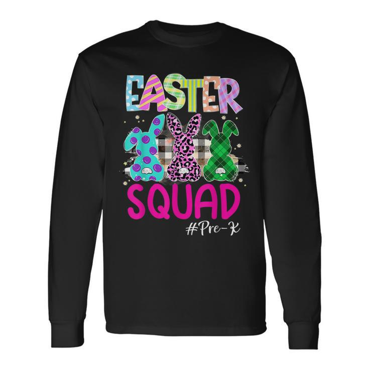 Happy Easter Day Leopard Bunnies Easter Squad Outfit Long Sleeve T-Shirt