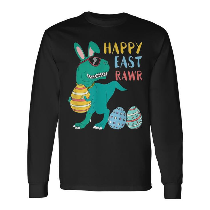 Happy Eastrawr Rex Dinosaur Easter Bunny Egg Long Sleeve T-Shirt