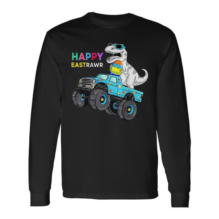 Happy Eastrawr Rex Easter Monster Truck Dinosaur Boys Long Sleeve T-Shirt T-Shirt