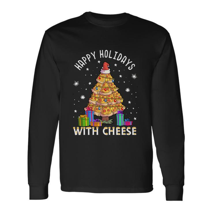 Happy Holidays With Cheese Shirt Cheeseburger Hamburger V9 Long Sleeve T-Shirt