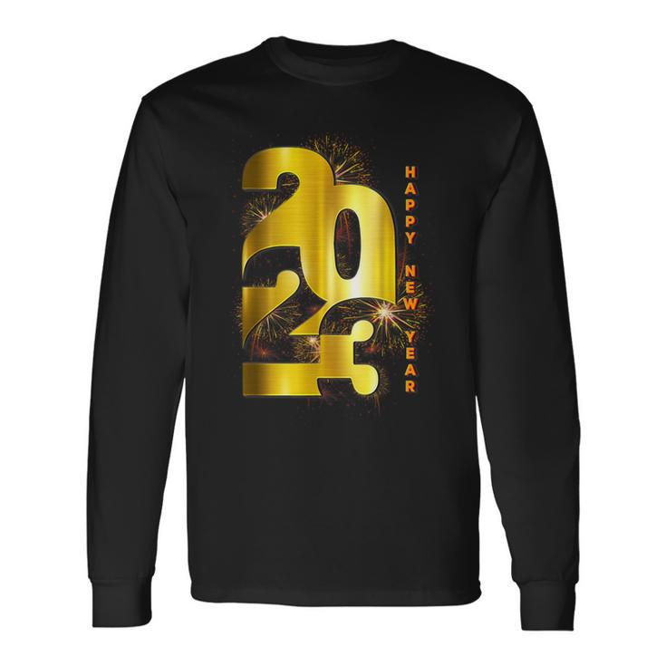 Happy New Year 2023 New Years Eve Party Supplies 2023 Men Women Long Sleeve T-Shirt T-shirt Graphic Print Gifts ideas