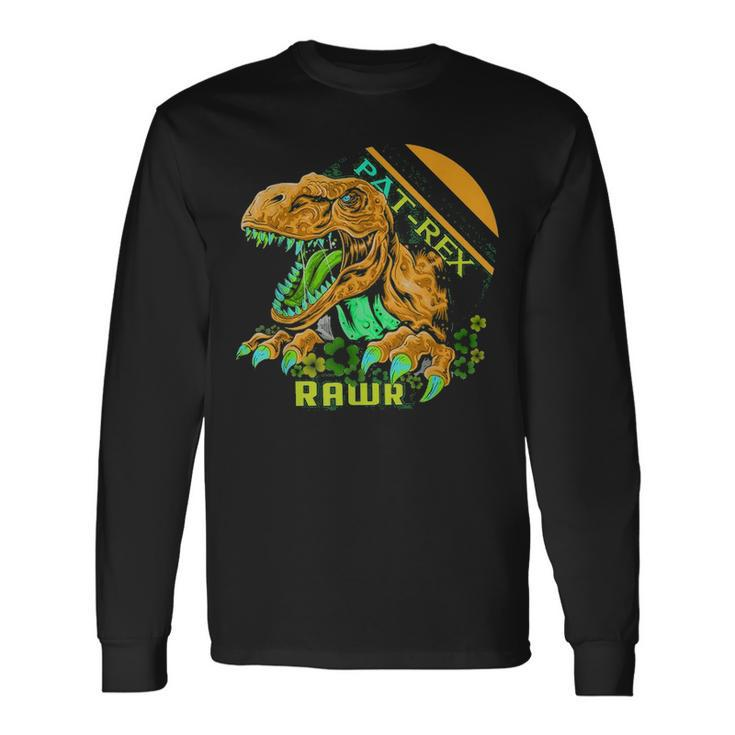 Happy Pat Rex Day Rex Dinosaur St Patricks Day Long Sleeve T-Shirt
