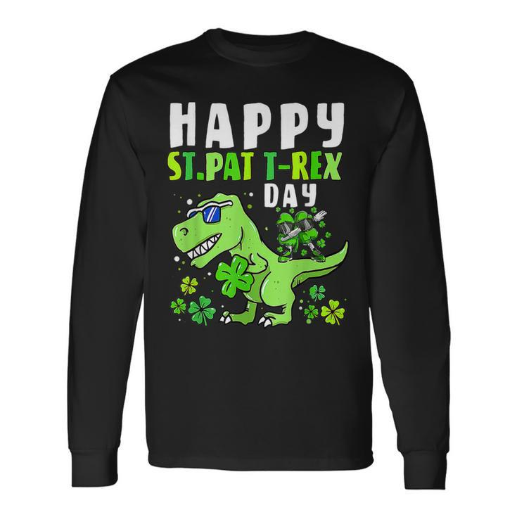 Happy St Pat Rex Dabbing Shamrock St Patricks Day Long Sleeve T-Shirt