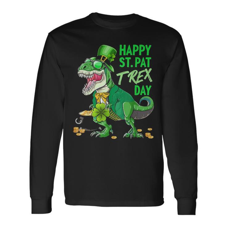 Happy St Pat Rex Day Dinosaur St Patricks Day Shamrock Long Sleeve T-Shirt