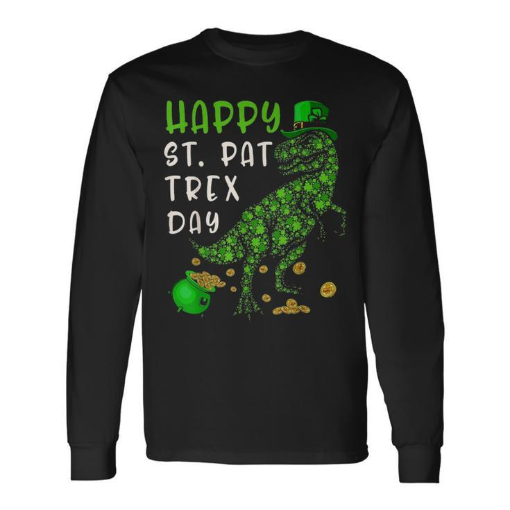 Happy St Pat Rex Day Dinosaur St Patricks Day Shamrock V2 Long Sleeve T-Shirt