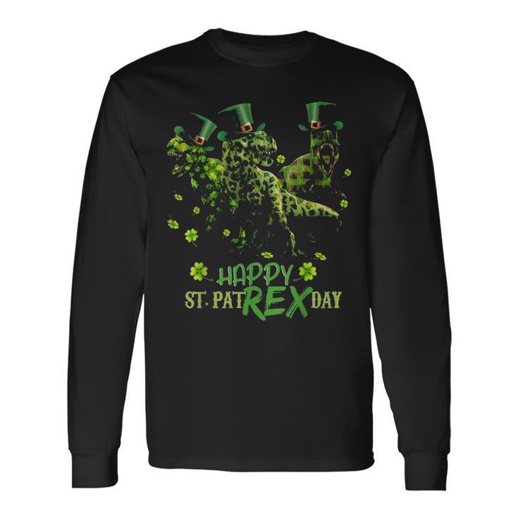 Happy St Patrex Day Dinosaur Rex St Patrick Long Sleeve T-Shirt