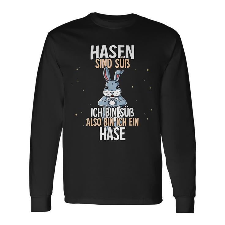 Hasen sind süß Langarmshirts, Lustiges Hase Motiv für Tierfreunde Geschenkideen