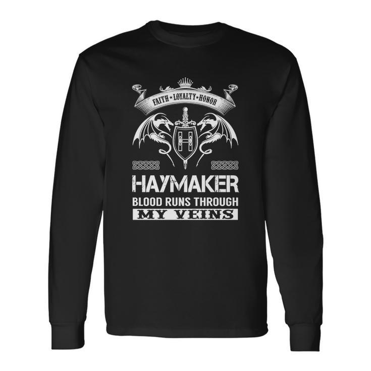 Haymaker Last Name Surname Tshirt Men Women Long Sleeve T-Shirt T-shirt Graphic Print