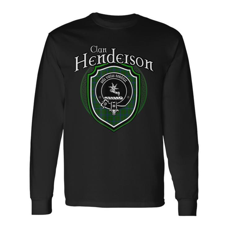 Henderson Clan Crest Scottish Clan Henderson Badge Long Sleeve T-Shirt