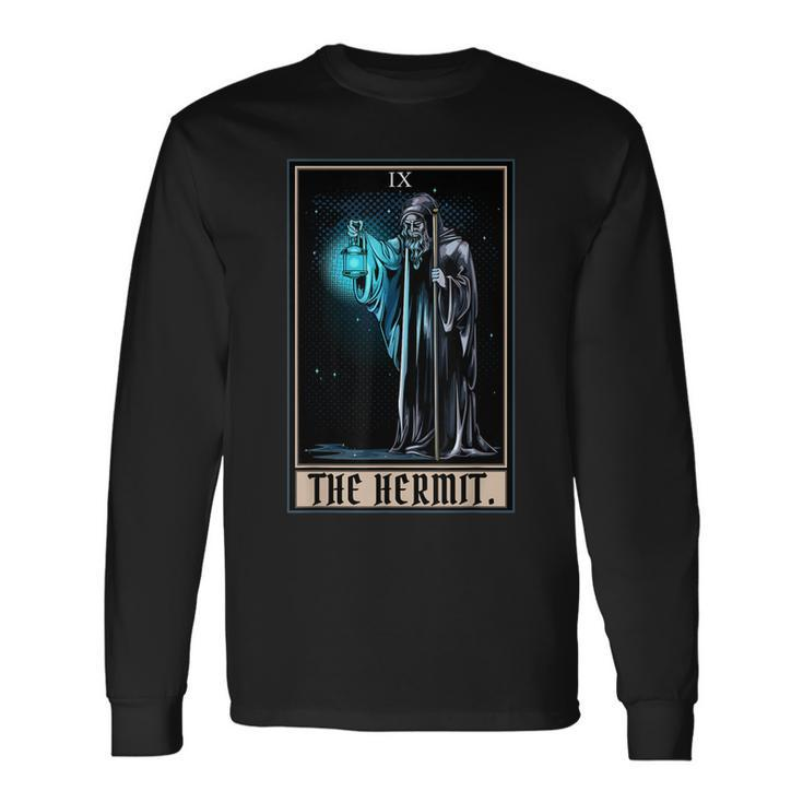 The Hermit Tarot Card Gothic Halloween Grim Reaper Men Women Long Sleeve T-Shirt T-shirt Graphic Print