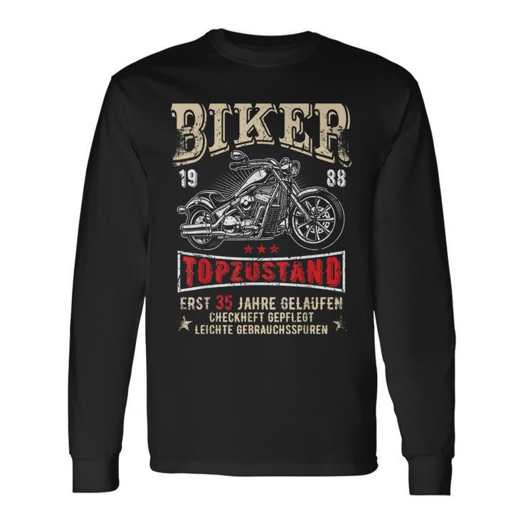 Herren 35 Geburtstag Mann Biker Geschenk Witzig Motorrad 1988 Langarmshirts Geschenkideen