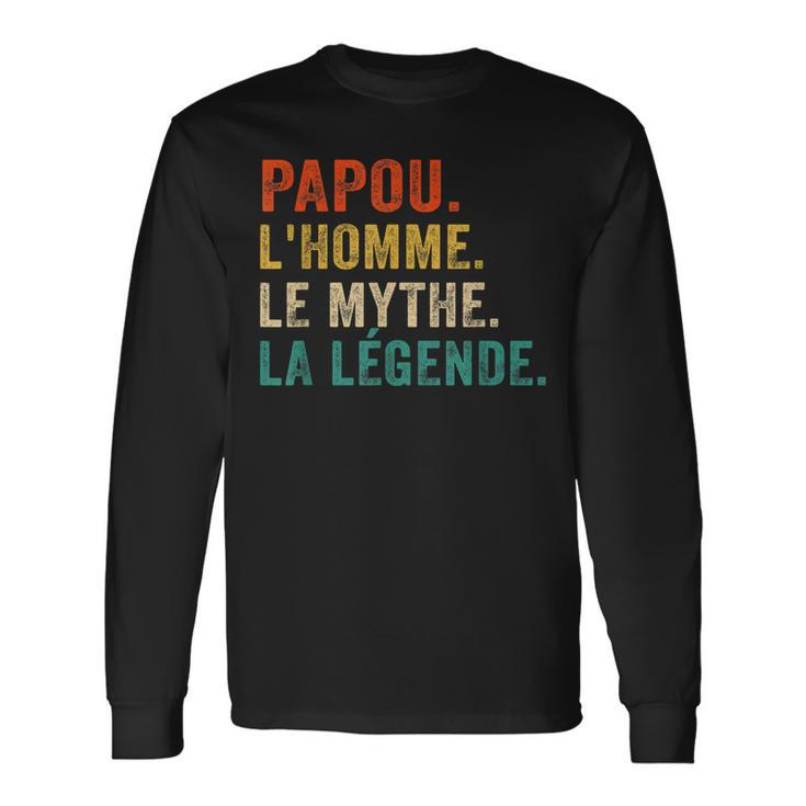 Herren Papou Lhomme Le Mythe Legende Vintage Papou Langarmshirts Geschenkideen