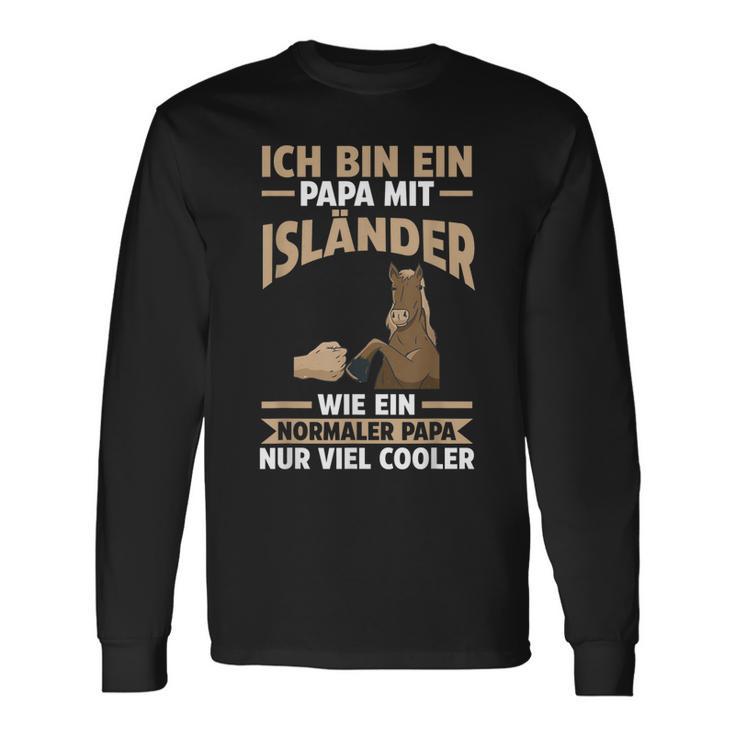 Herren Pferd Isländer Papa Vater Vatertag Reiter Langarmshirts Geschenkideen