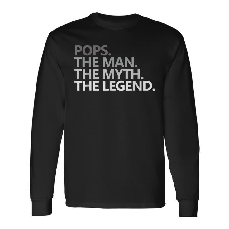 Herren Pops The Man The Myth The Legend Vatertag Langarmshirts Geschenkideen