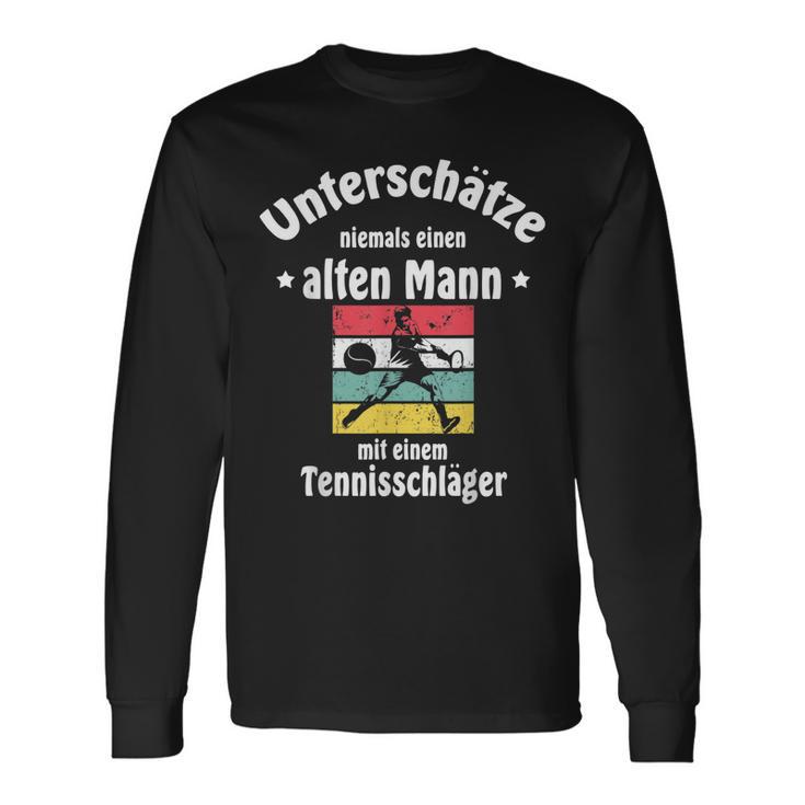 Herren Tennis Langarmshirts mit Tennisschläger & Ball Motiv für Pensionäre Geschenkideen