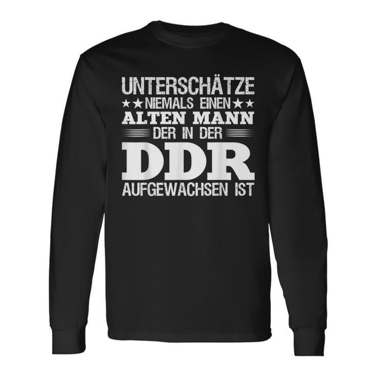 Herren Unterschätze Niemals Einen Alten Mann Aufgewachsen Ddr Langarmshirts Geschenkideen