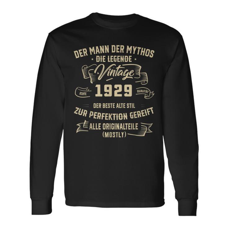 Herren Vintage Der Mann Mythos Die Legende 1929 94 Geburtstag Langarmshirts Geschenkideen