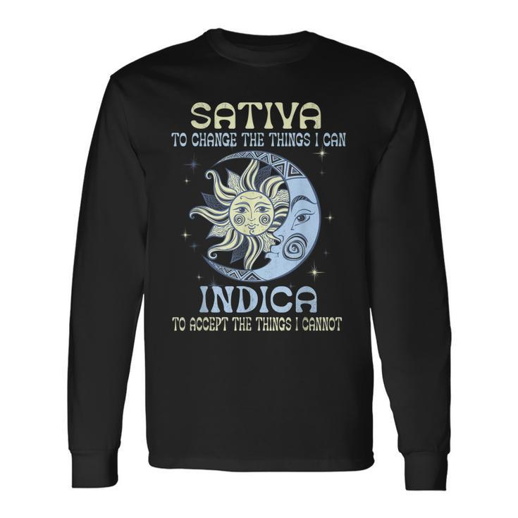 Hippie Cannabis 420Sativa To Change The Things I Can Indica Long Sleeve T-Shirt