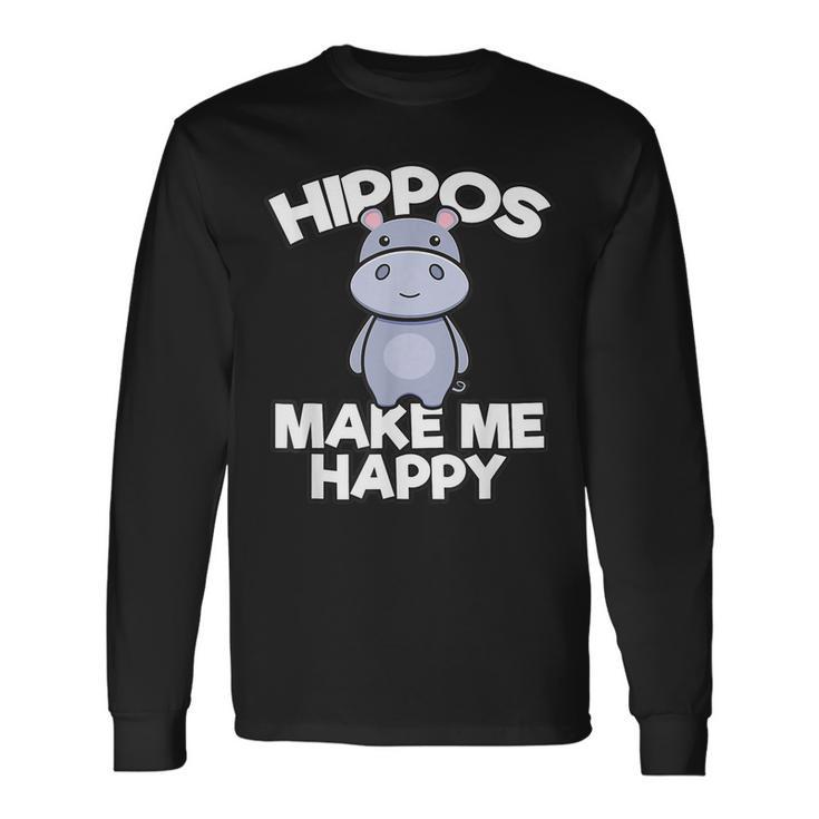 Hippo Hippopotamus Hippo Lovers Cute Baby Hippopotamus Long Sleeve T-Shirt
