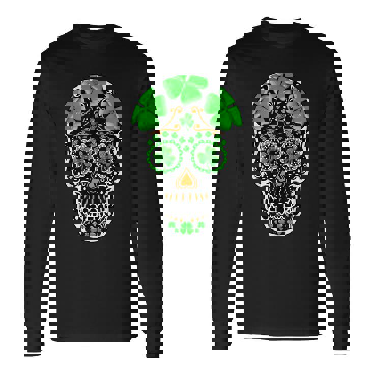 Holiday Sugar Skull Shirt Mexican Holiday Skull Shirt Long Sleeve T-Shirt T-Shirt
