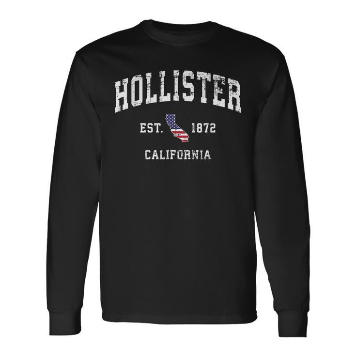 Hollister California Vintage State Usa Flag Athletic Style Long Sleeve T-Shirt T-Shirt