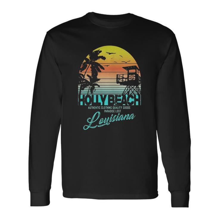 Holly Beach Louisiana Beach Shirt Men Women Long Sleeve T-Shirt T-shirt Graphic Print