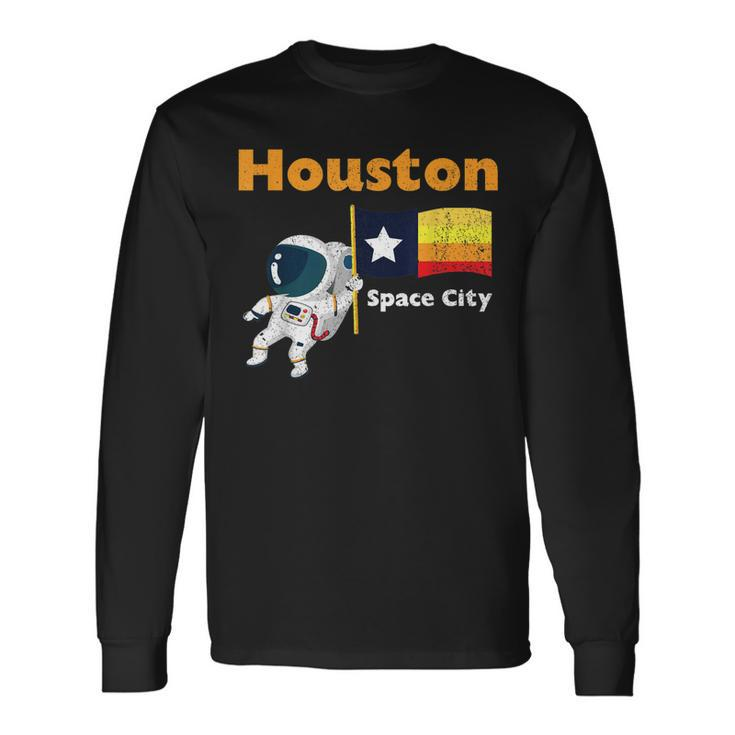 Houston Texas 1965 Space City Astronaut Rocket Space Long Sleeve T-Shirt