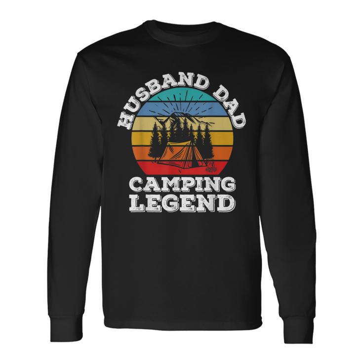 Husband Dad Camping Legend Langarmshirts Geschenkideen