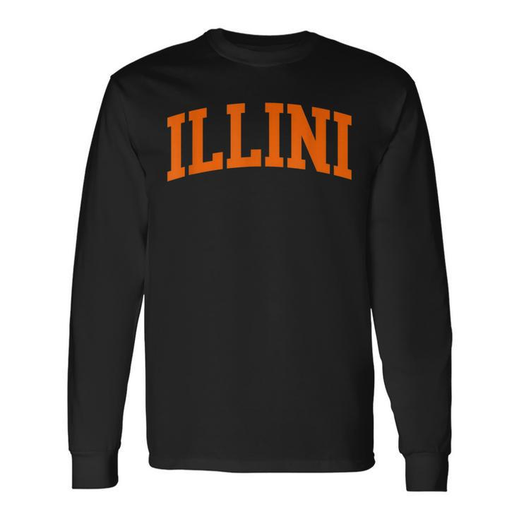 Illini Arch Athletic College University Alumni Style Long Sleeve T-Shirt
