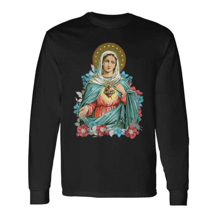 Immaculate Heart Of Mary Our Blessed Mother Catholic Vintage Long Sleeve T-Shirt T-Shirt Gifts ideas