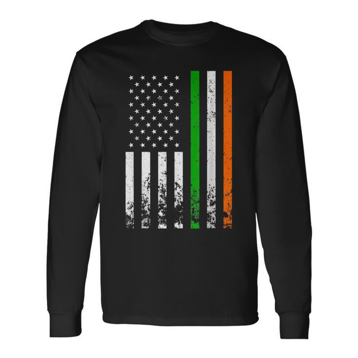 Irish American Flag Ireland Flag St Patricks Day Lucky V3 Long Sleeve T-Shirt