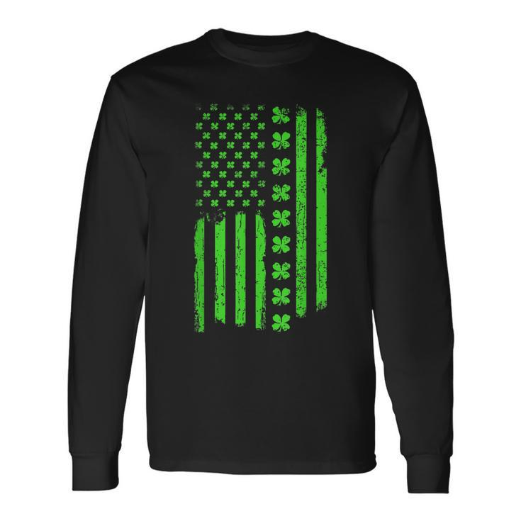 Irish American Shamrock Flag St Patricks Paddy Patty Day V2 Long Sleeve T-Shirt Gifts ideas