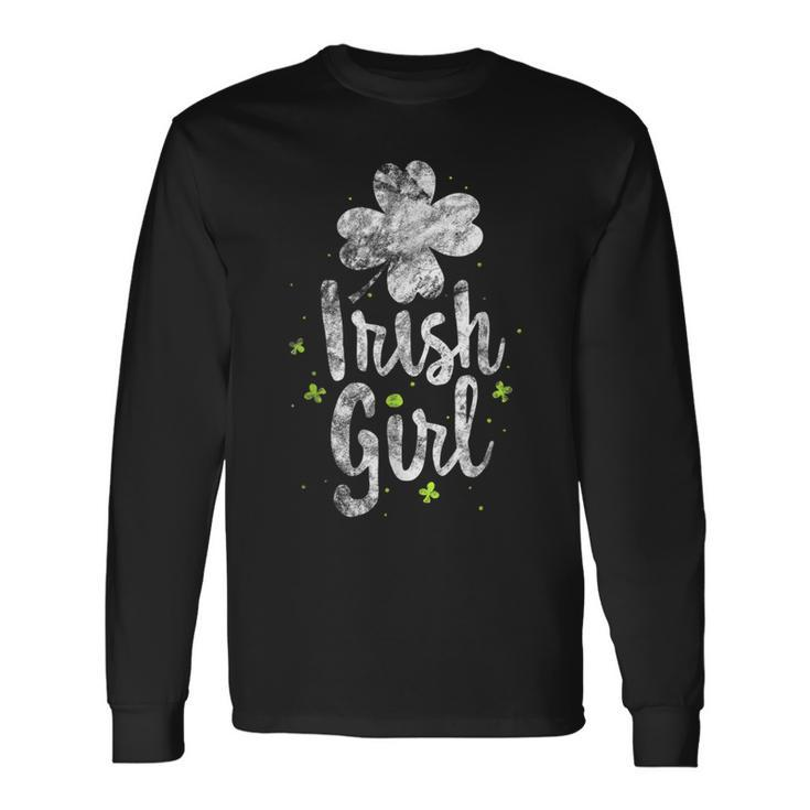 Irish Girl St Patricks Day Girls Shamrock Long Sleeve T-Shirt