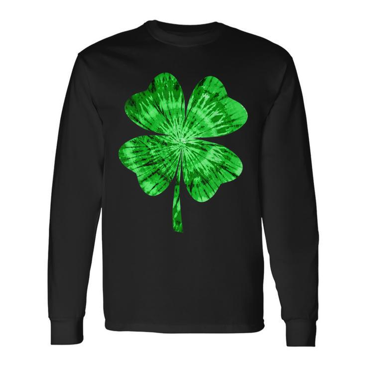 Irish Shamrock Tie Dye Happy St Patricks Day Go Lucky Long Sleeve T-Shirt