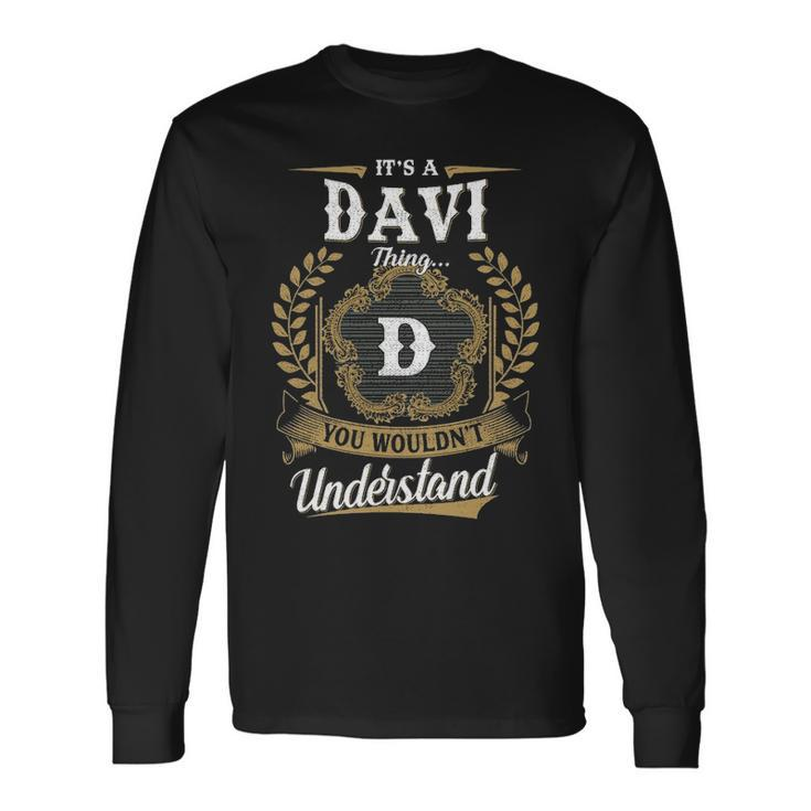 Its A Davi Thing You Wouldnt Understand Shirt Davi Crest Coat Of Arm Long Sleeve T-Shirt