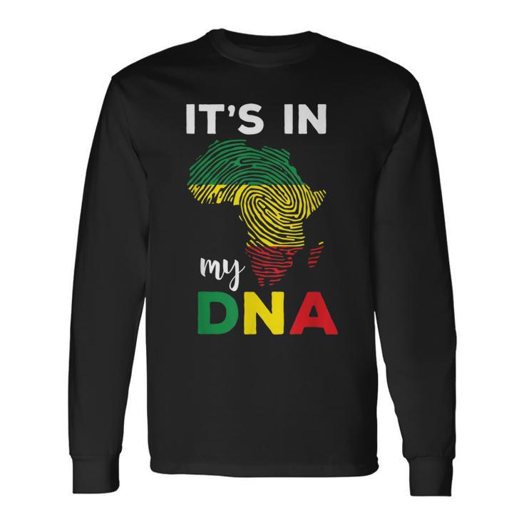 Its In My Dna Black History Month African Roots Long Sleeve T-Shirt