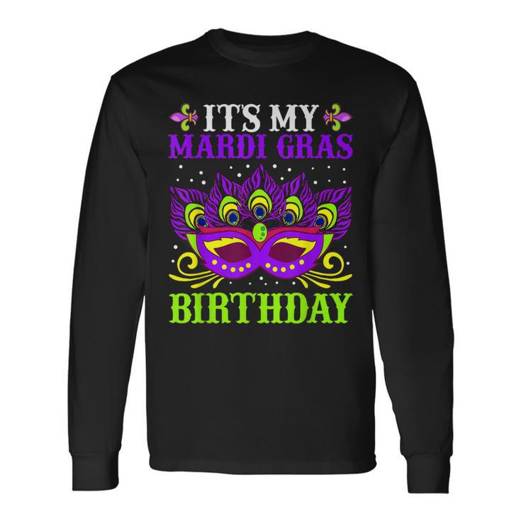 It’S My Mardi Gras Birthday Mardi Gras Mask V2 Long Sleeve T-Shirt